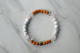 Love, Light + Clarity Bracelet 6mm elastic stretch howlite bracelet