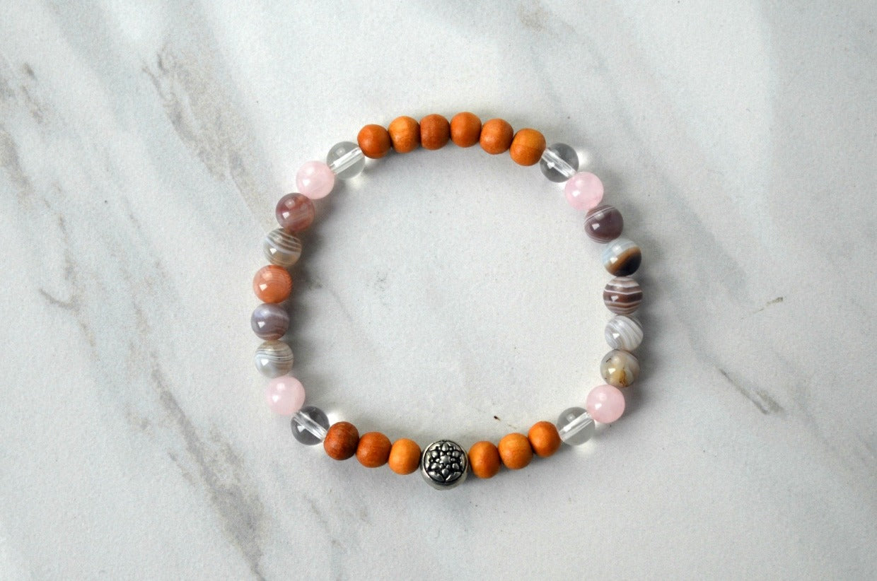 Love, Light + Evolution Bracelet 6mm elastic stretch