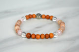 Love, Light + Joy Bracelet sunstone stretch elastic sandalwood 6mm