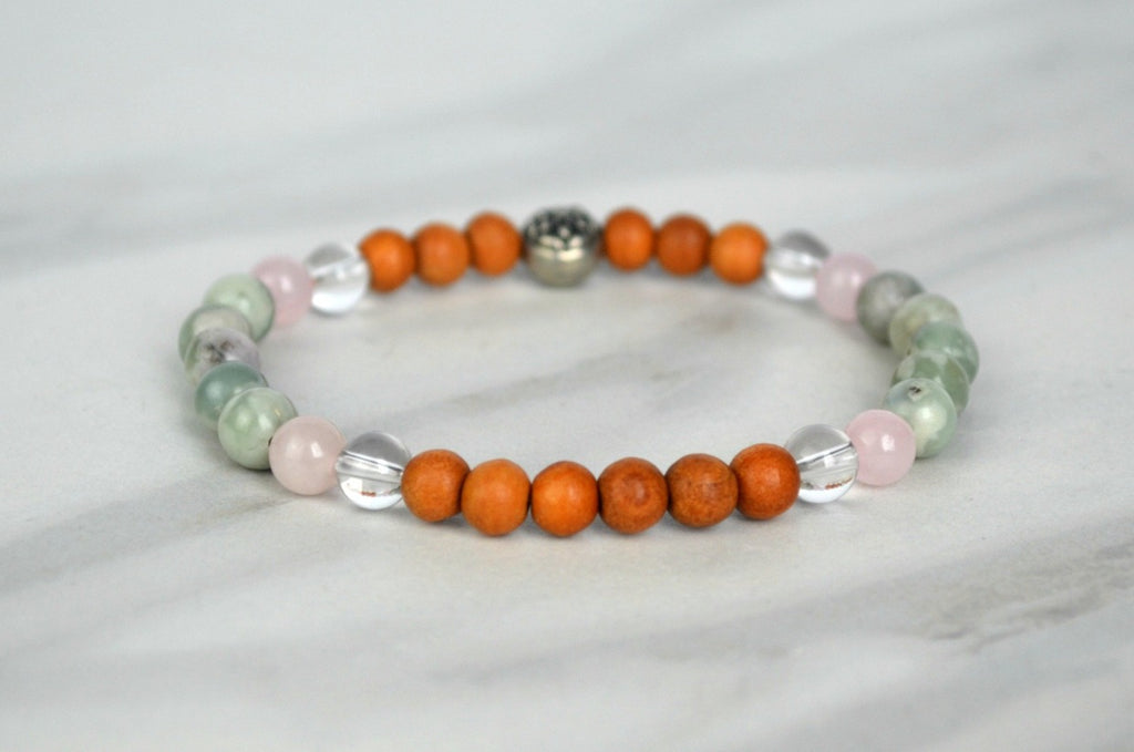 Love, Light + Luck Bracelet 6mm elastic stretch