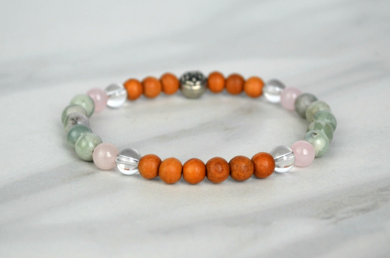 Love, Light + Luck Bracelet 6mm elastic stretch