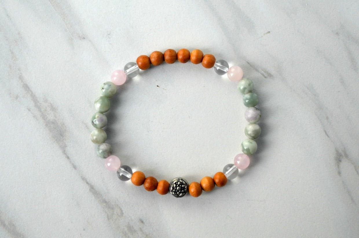 Love, Light + Luck Bracelet 6mm elastic stretch