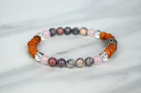 Love, light + Peace 6mm elastic stretch bracelet