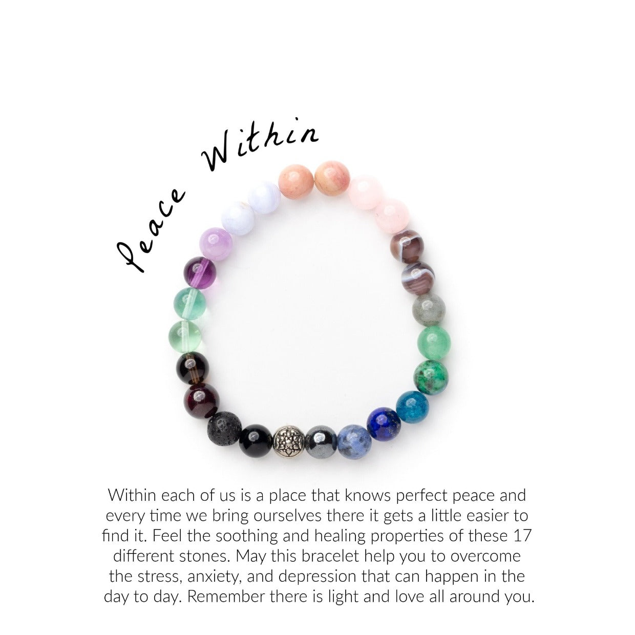 thrive peace within 8mm stretch elastic oil diffuser bracelet