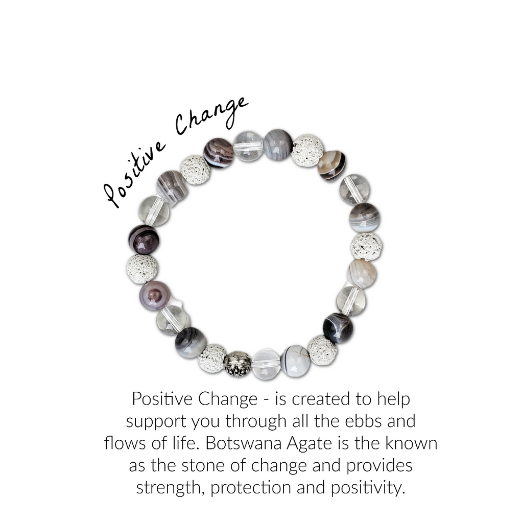 Positive Change diffuser bracelet botswana agate mandala essence moxie malas