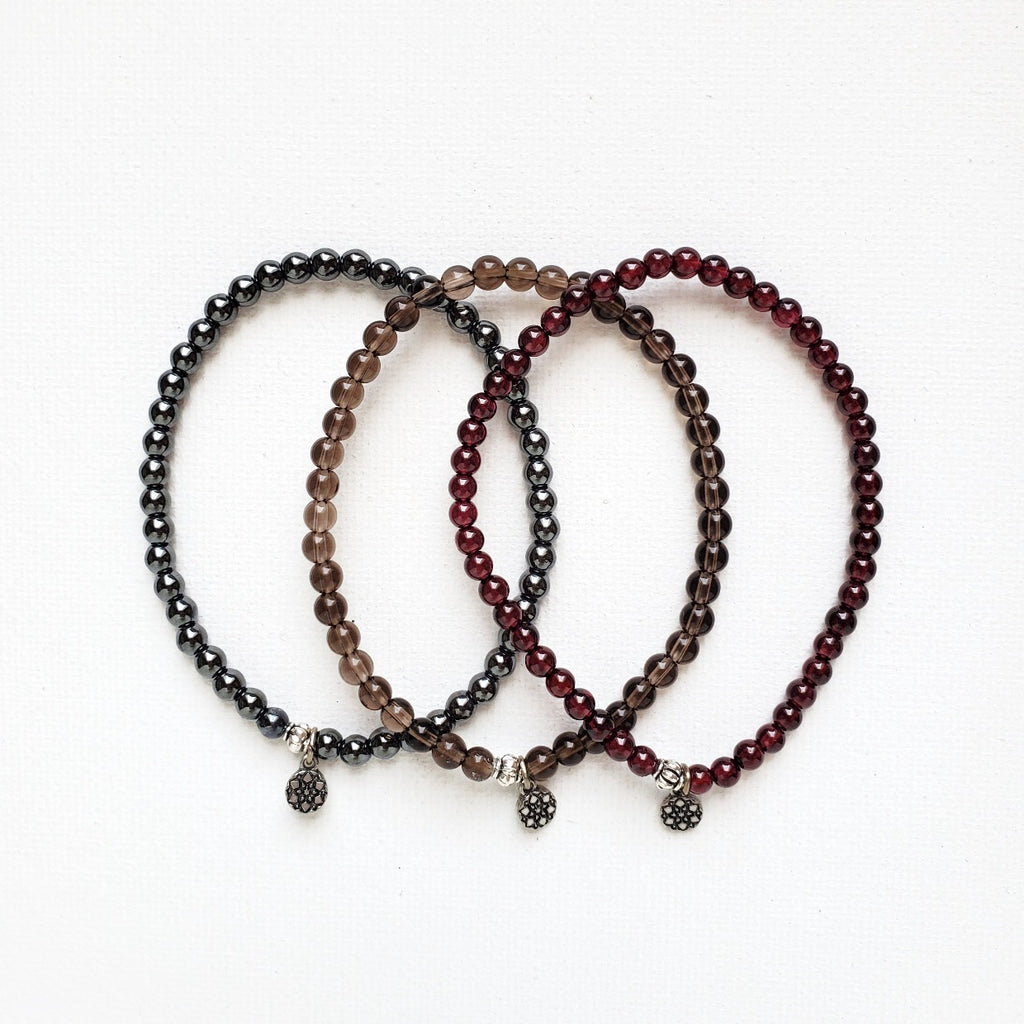 Root Chakra Amplifier Stack Hematite Smoky Quartz Garnet