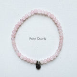 4mm amplifier stretch elastic rose quartz bracelet