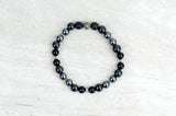 Men's Steady Intention Stretch Elastic Bracelet Onyx Hematite Shungite 8mm