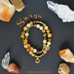 Surya - Sun Double Wrap 8mm essential oil diffuser stretch elastic Bracelet