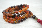Vitality Men's Mala Carnelian Garnet Mahogany Obsidian Red Japser Tiger Eye