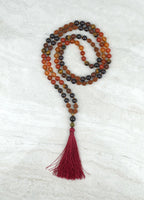 Vitality Men's Mala Carnelian Garnet Mahogany Obsidian Red Japser Tiger Eye