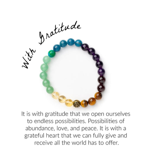 thrive with gratitude oil diffuser 8mm elastic stretch bracelet 