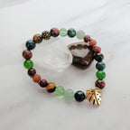 Plant Mama Mother's Day exclusive bracelet browns and greens monstera leaf charm
