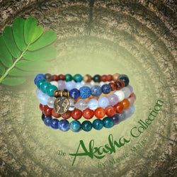 Akasha Bracelet Set 8mm stretch elastic essential oil diffuser bracelet