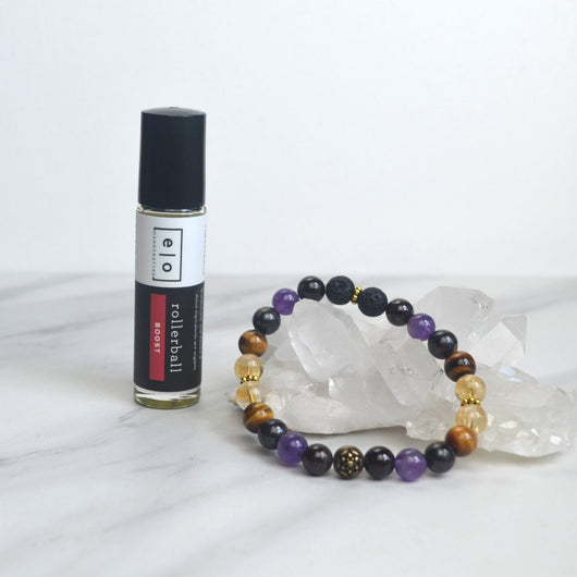 keep going boost gift set bracelet essential oil rollerball