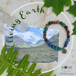 Akasha Living Earth 8mm stretch elastic essential oil diffuser  Bracelet